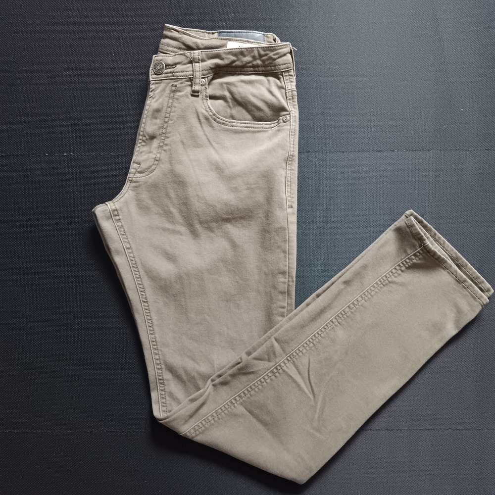 Buffalo David Bitton Archer Slim Stretch Pants Khaki Chino Green Mens 32 x 34 - Picture 2 of 11